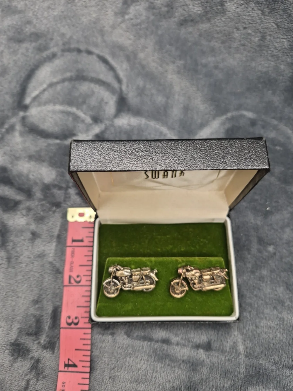 SWANK Vintage-style Motorcycle Cufflinks Gold Tone  Original Box